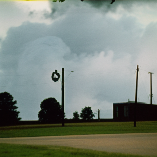 Artistic interpretation of the historical topic - 1953 Flint–Beecher tornado