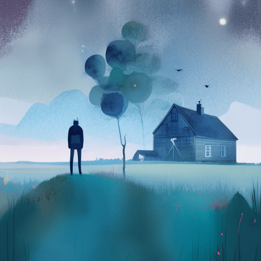 Artistic interpretation of themes and motifs of the book A Man Called Ove by Fredrik Backman