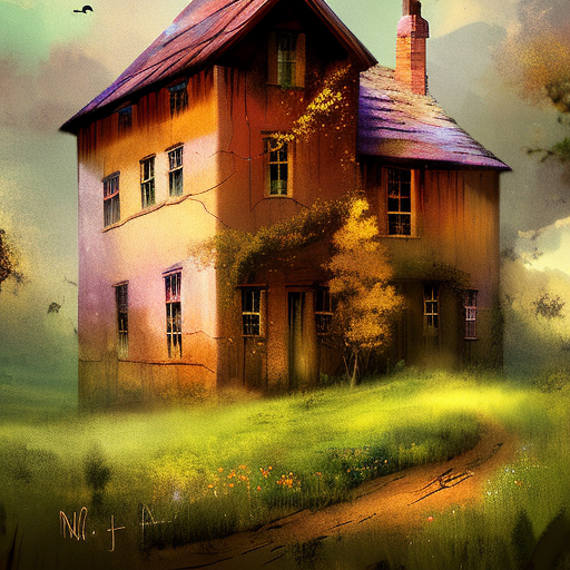 Artistic interpretation of themes and motifs of the book A Painted House by John Grisham