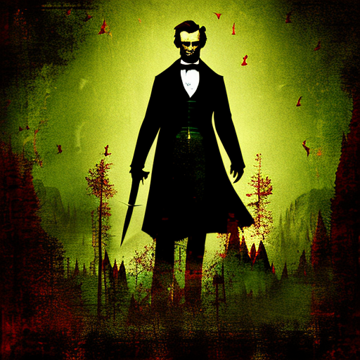 Artistic interpretation of themes and motifs of the book Abraham Lincoln: Vampire Hunter by Seth Grahame-Smith