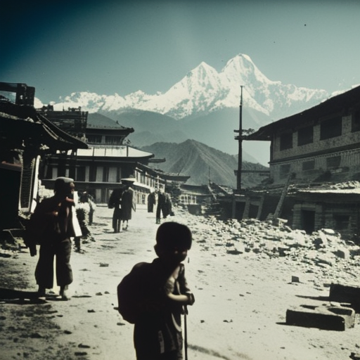 Artistic interpretation of the historical topic - April 2015 Nepal earthquake