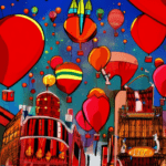 Artistic interpretation of themes and motifs of the book Balloons Over Broadway: The True Story of the Puppeteer of Macy's Parade by Melissa Sweet