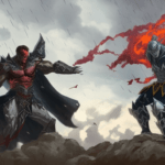 Artistic interpretation of themes and motifs of the movie Batman and Superman: Battle of the Super Sons by Matt Peters