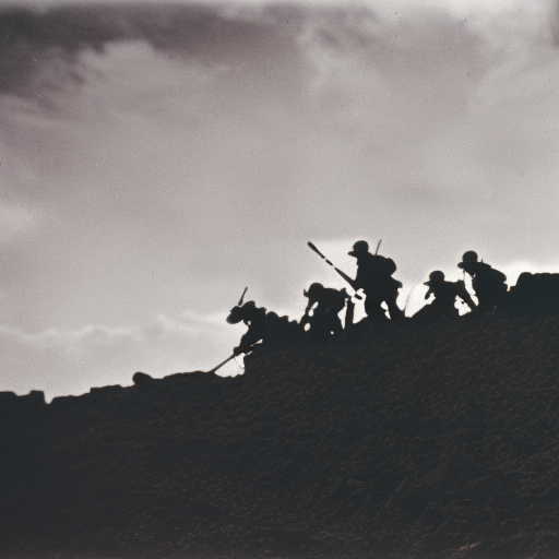 Artistic interpretation of the historical topic - Battle of Iwo Jima