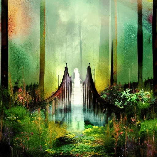 Artistic interpretation of themes and motifs of the book Bridge to Terabithia by Katherine Paterson
