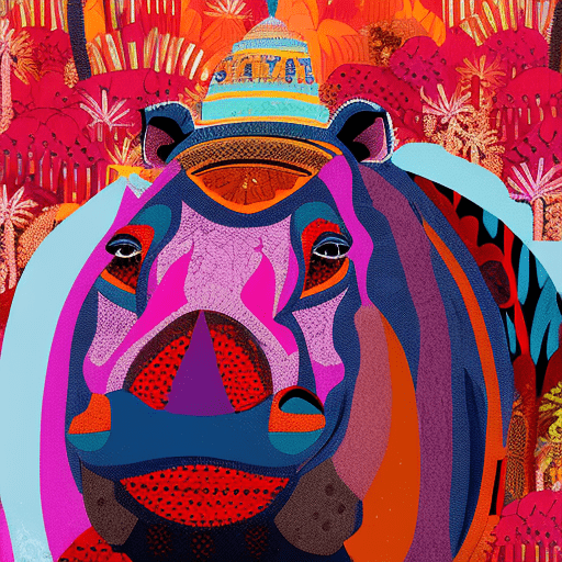 Artistic interpretation of themes and motifs of the book But Not the Hippopotamus by Sandra Boynton
