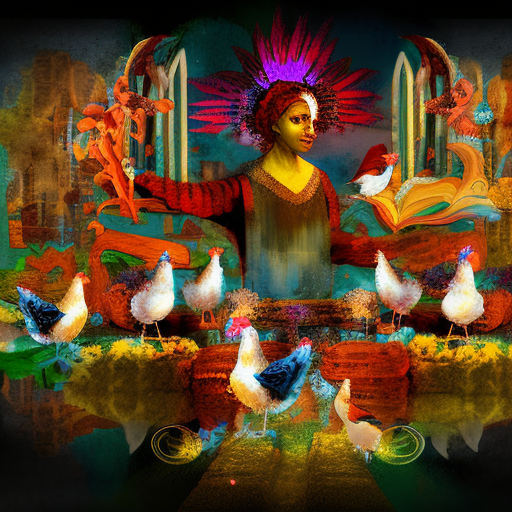 Artistic interpretation of themes and motifs of the book Chicken Soup for the Soul by Jack Canfield