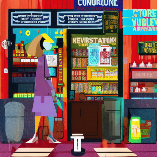 Artistic interpretation of themes and motifs of the book Convenience Store Woman by Sayaka Murata
