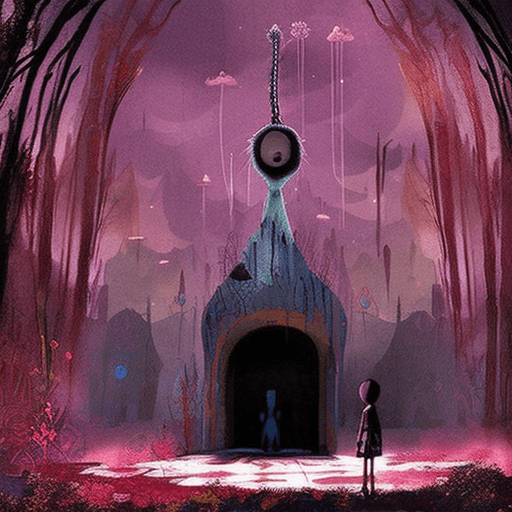 Artistic interpretation of themes and motifs of the book Coraline by Neil Gaiman