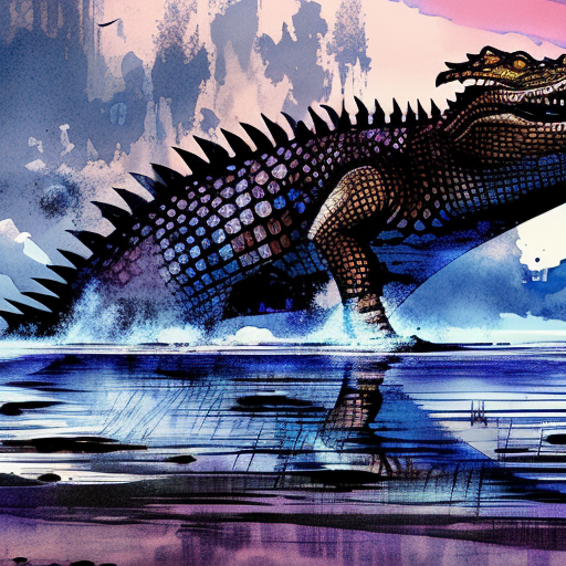 Artistic interpretation of themes and motifs of the book Crocodile on the Sandbank by Elizabeth Peters
