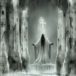 Artistic interpretation of themes and motifs of the book Death in Holy Orders by P.D. James