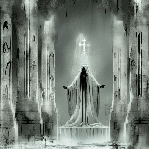 Artistic interpretation of themes and motifs of the book Death in Holy Orders by P.D. James
