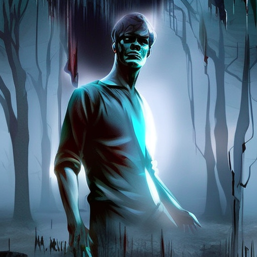 Artistic interpretation of themes and motifs of the book Dexter in the Dark by Jeff Lindsay