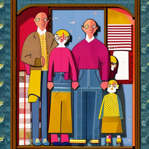 Artistic interpretation of themes and motifs of the book Dress Your Family in Corduroy and Denim by David Sedaris