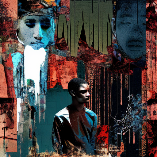 Artistic interpretation of themes and motifs of the book Drown by Junot Díaz
