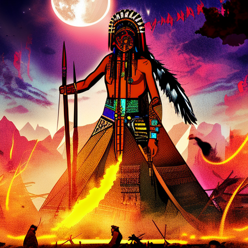 Artistic interpretation of themes and motifs of the book Empire of the Summer Moon: Quanah Parker and the Rise and Fall of the Comanches, the Most Powerful Indian Tribe in American History by S.C. Gwynne