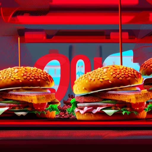 Artistic interpretation of themes and motifs of the book Fast Food Nation: The Dark Side of the All-American Meal by Eric Schlosser