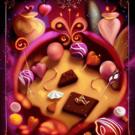 Artistic interpretation of themes and motifs of the book Friends, Lovers, Chocolate by Alexander McCall Smith