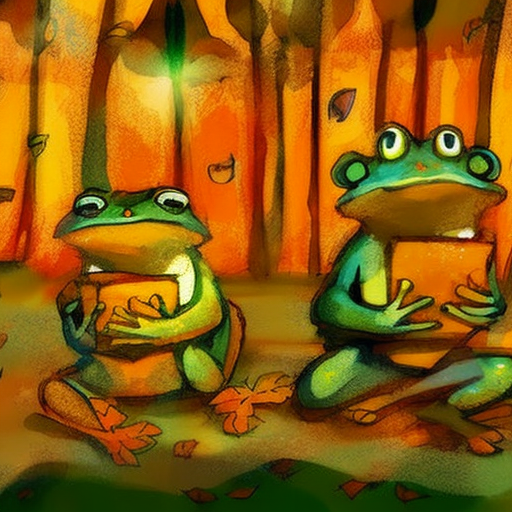 Artistic interpretation of themes and motifs of the book Frog and Toad All Year by Arnold Lobel