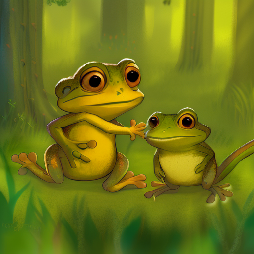 Artistic interpretation of themes and motifs of the book Frog and Toad Together by Arnold Lobel