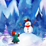 Artistic interpretation of themes and motifs of the book Frosty the Snowman (Frosty the Snowman) by Diane Muldrow