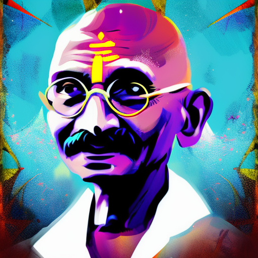 Artistic interpretation of themes and motifs of the book Gandhi: An Autobiography by Mahatma Gandhi