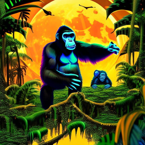 Artistic interpretation of themes and motifs of the book Good Night, Gorilla by Peggy Rathmann