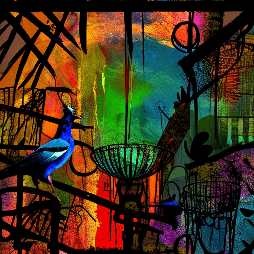 Artistic interpretation of themes and motifs of the book I Know Why the Caged Bird Sings by Maya Angelou