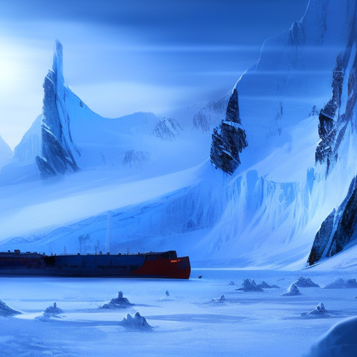 Artistic interpretation of themes and motifs of the book Ice Station by Matthew Reilly