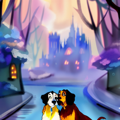 Artistic interpretation of themes and motifs of the book Lady and the Tramp by Teddy Slater