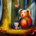 Artistic interpretation of themes and motifs of the book little-bears-friend by else-holmelund-minarik