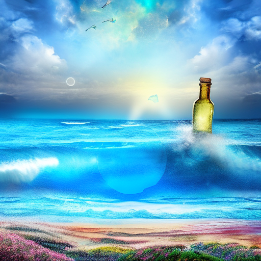 Artistic interpretation of themes and motifs of the book Message in a Bottle by Nicholas Sparks