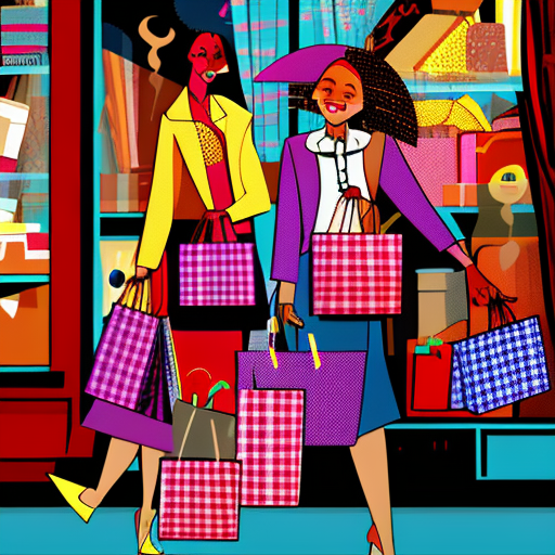 Artistic interpretation of themes and motifs of the book Mini Shopaholic by Sophie Kinsella