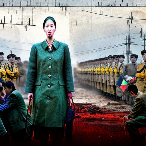 Artistic interpretation of themes and motifs of the book Nothing to Envy: Ordinary Lives in North Korea by Barbara Demick