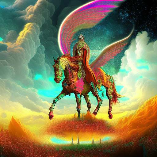 Artistic interpretation of themes and motifs of the book On a Pale Horse by Piers Anthony