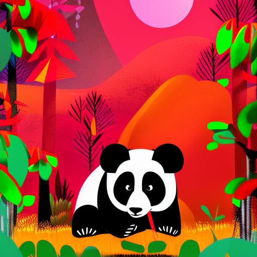 Artistic interpretation of themes and motifs of the book Panda Bear, Panda Bear, What Do You See? by Bill Martin Jr.