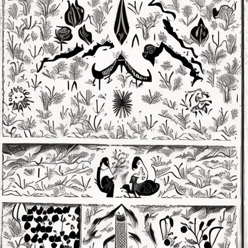 Artistic interpretation of themes and motifs of the movie Persepolis by Vincent Paronnaud