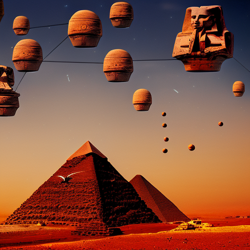 Artistic interpretation of themes and motifs of the book Pyramids by Terry Pratchett
