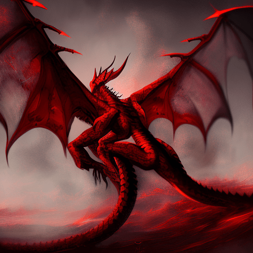 Artistic interpretation of themes and motifs of the book Red Dragon by Thomas Harris