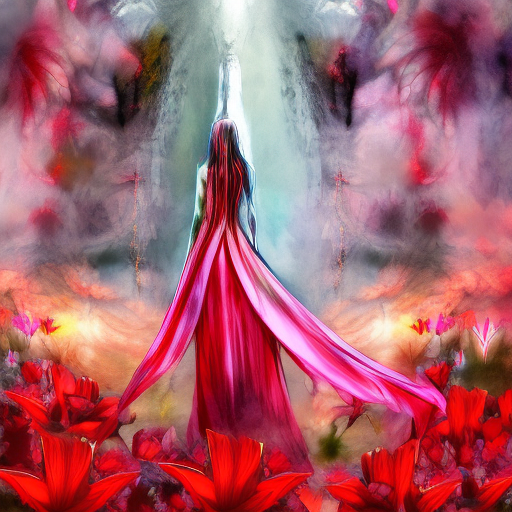 Artistic interpretation of themes and motifs of the book Red Lily by Nora Roberts