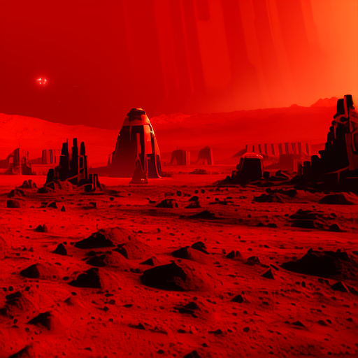 Artistic interpretation of themes and motifs of the book Red Mars by Kim Stanley Robinson