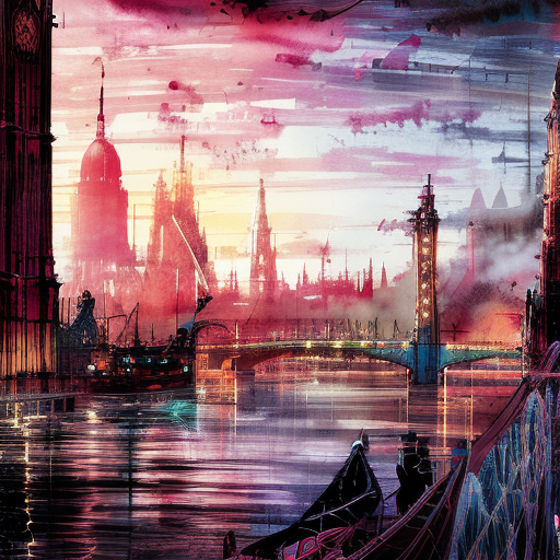 Artistic interpretation of themes and motifs of the book Rivers of London by Ben Aaronovitch