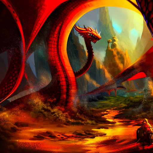 Artistic interpretation of themes and motifs of the book Searching for Dragons by Patricia C. Wrede