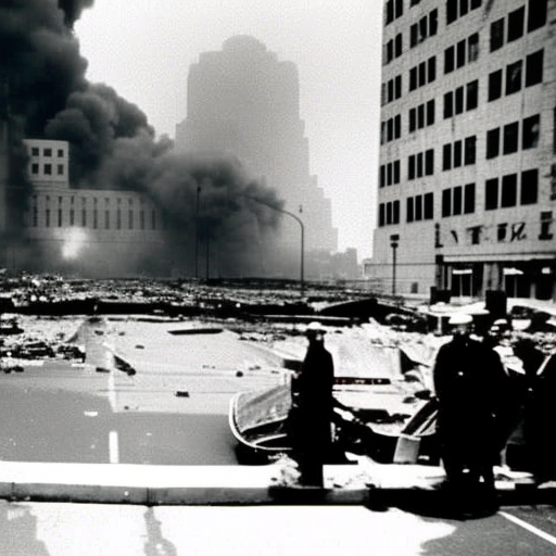 Artistic interpretation of the historical topic - September 11 attacks