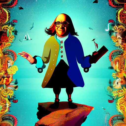 Artistic interpretation of themes and motifs of the book The Autobiography of Benjamin Franklin by Benjamin Franklin