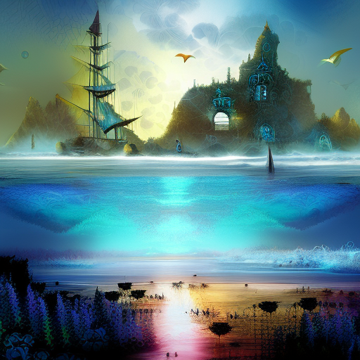 Artistic interpretation of themes and motifs of the book The Beach House by James Patterson
