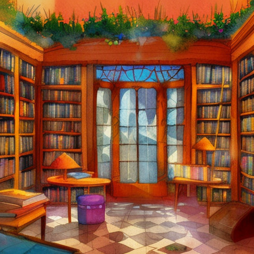 Artistic interpretation of themes and motifs of the book The Bookshop on the Corner by Jenny Colgan