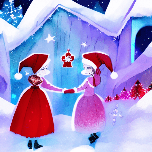 Artistic interpretation of themes and motifs of the book The Christmas Sisters by Sarah Morgan