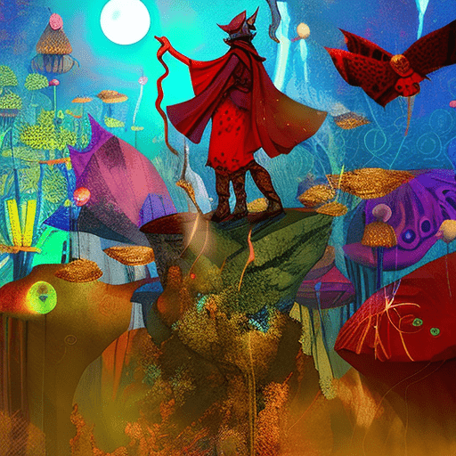 Artistic interpretation of themes and motifs of the book The Color of Magic by Terry Pratchett