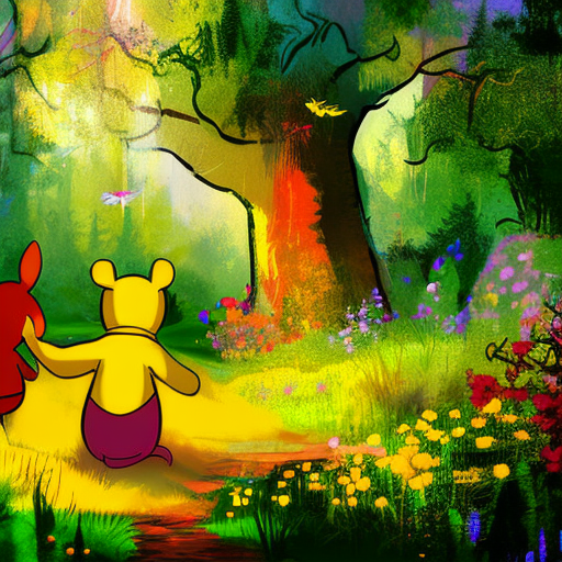 Artistic interpretation of themes and motifs of the book The Complete Tales and Poems of Winnie-the-Pooh by A.A. Milne